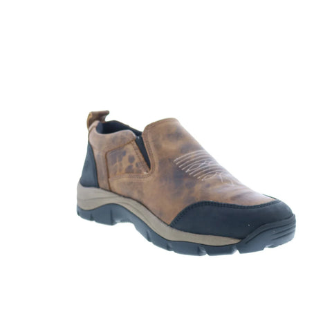 Jama Old West MB2070 Mens Brown Wide Leather Loafers & Slip Ons Casual Shoes