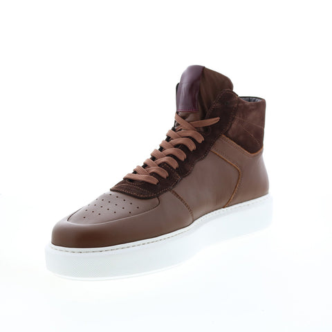 Bruno Magli Cesare HI MB2CSRB0 Mens Brown Leather Lifestyle Sneakers Shoes