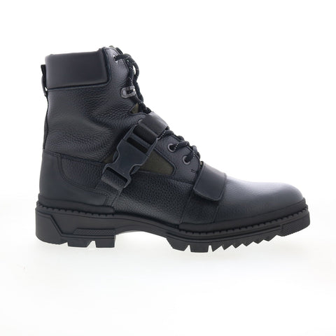 Bruno Magli Lomax MB2LOMA7 Mens Black Leather Lace Up Casual Dress Boots