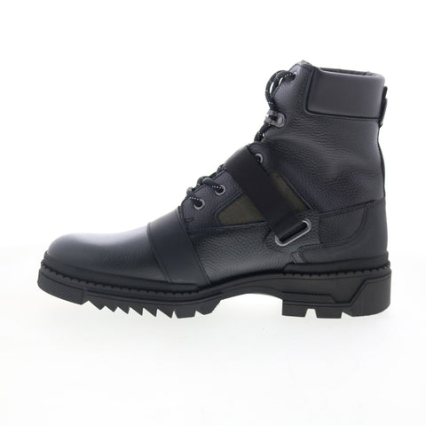 Bruno Magli Lomax MB2LOMA7 Mens Black Leather Lace Up Casual Dress Boots