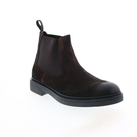 Bruno Magli Paris MB2PARC1 Mens Brown Suede Slip On Chelsea Boots