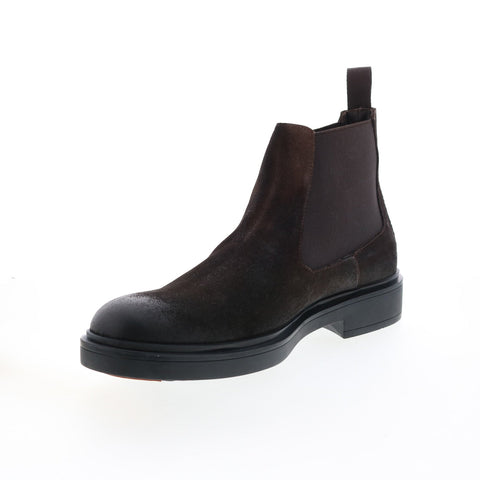 Bruno Magli Paris MB2PARC1 Mens Brown Suede Slip On Chelsea Boots
