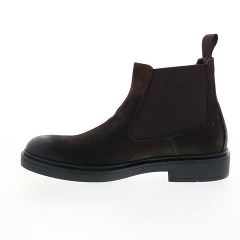 Bruno Magli Paris MB2PARC1 Mens Brown Suede Slip On Chelsea Boots