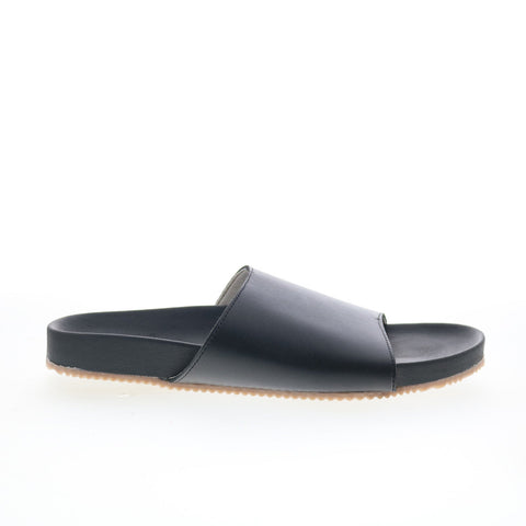 Bruno Magli Arthur MB5ATHA0 Mens Black Leather Slip On Slides Sandals Shoes