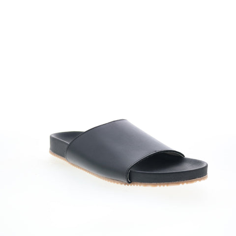 Bruno Magli Arthur MB5ATHA0 Mens Black Leather Slip On Slides Sandals Shoes