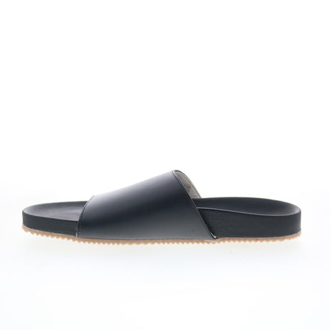 Bruno Magli Arthur MB5ATHA0 Mens Black Leather Slip On Slides Sandals Shoes
