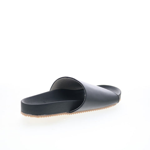 Bruno Magli Arthur MB5ATHA0 Mens Black Leather Slip On Slides Sandals Shoes