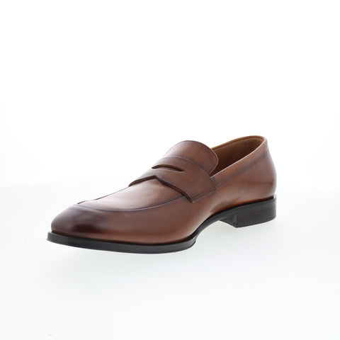 Bruno Magli Cilo MB5CILC0 Mens Brown Leather Loafers & Slip Ons Penny Shoes