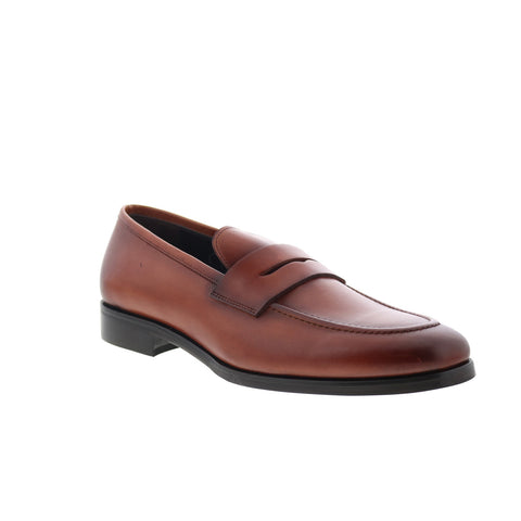Bruno Magli Nolan MB5NOLB0 Mens Brown Leather Loafers & Slip Ons Penny Shoes