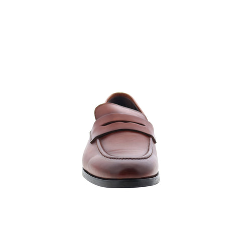 Bruno Magli Nolan MB5NOLB0 Mens Brown Leather Loafers & Slip Ons Penny Shoes