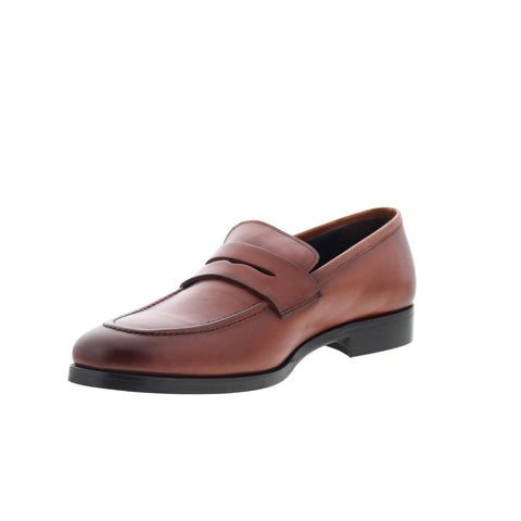 Bruno Magli Nolan MB5NOLB0 Mens Brown Leather Loafers & Slip Ons Penny Shoes