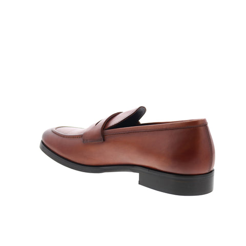 Bruno Magli Nolan MB5NOLB0 Mens Brown Leather Loafers & Slip Ons Penny Shoes