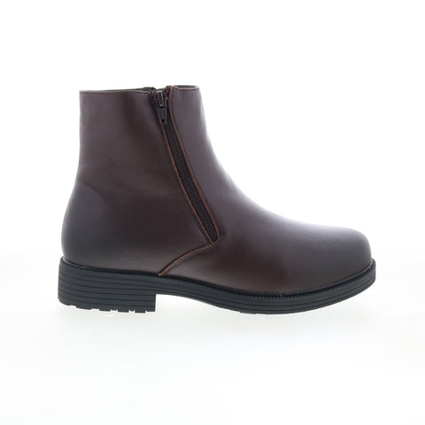 Propet Troy MBA005LBR Mens Brown Leather Zipper Casual Dress Boots
