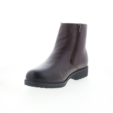 Propet Troy MBA005LBR Mens Brown Leather Zipper Casual Dress Boots
