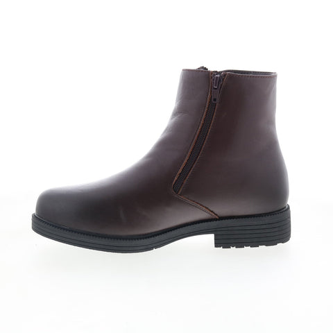 Propet Troy MBA005LBR Mens Brown Leather Zipper Casual Dress Boots