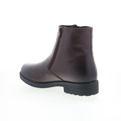 Propet Troy MBA005LBR Mens Brown Leather Zipper Casual Dress Boots