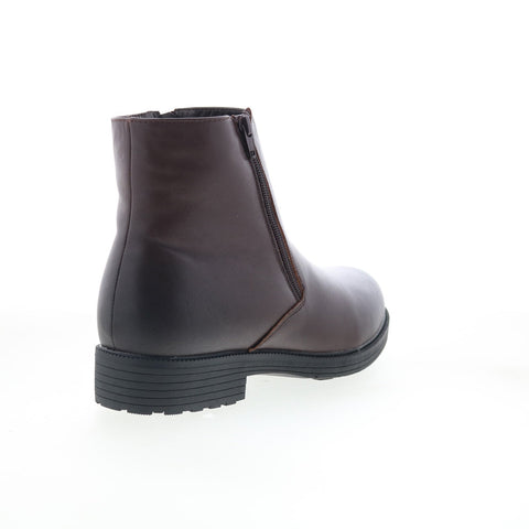 Propet Troy MBA005LBR Mens Brown Leather Zipper Casual Dress Boots