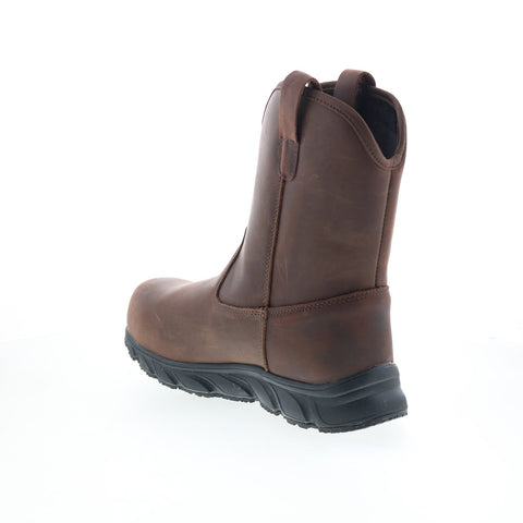 Propet Smith Composite Toe MBU004LBCH Mens Brown Leather Slip On Work Boots