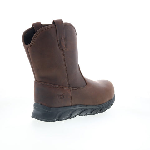 Propet Smith Composite Toe MBU004LBCH Mens Brown Leather Slip On Work Boots