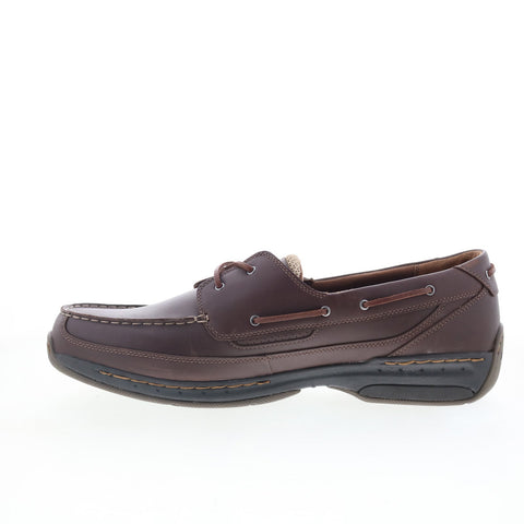 Dunham Shoreline Mens Brown Extra Wide 4E Loafers & Slip Ons Boat Shoes