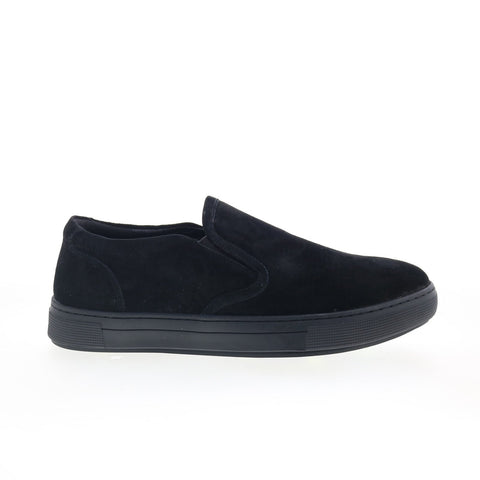 Propet Kip MCX074SBLK Mens Black Wide Suede Slip On Lifestyle Sneakers Shoes