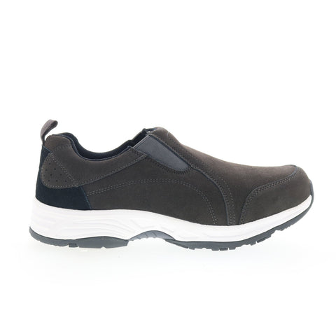Propet Cash MCX104S Mens Gray Suede Slip On Lifestyle Sneakers Shoes
