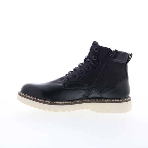 Steve Madden M-Damiro Mens Black Leather Lace Up Casual Dress Boots