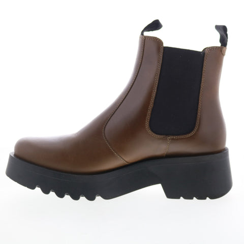 Fly London Medi MEDI789FLY-005 Womens Green Leather Slip On Chelsea Boots
