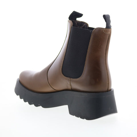 Fly London Medi MEDI789FLY-005 Womens Green Leather Slip On Chelsea Boots