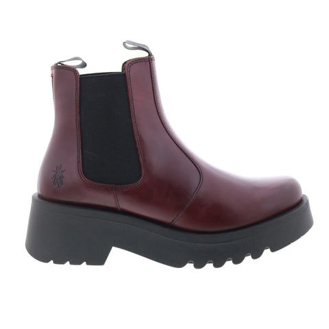 Fly London Medi MEDI789FLY-002 Womens Burgundy Leather Slip On Chelsea Boots