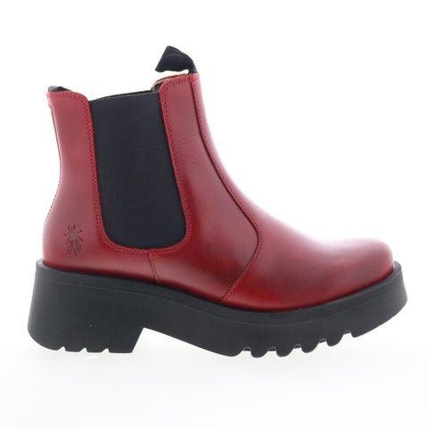 Fly London Medi MEDI789FLY-006 Womens Red Leather Slip On Chelsea Boots