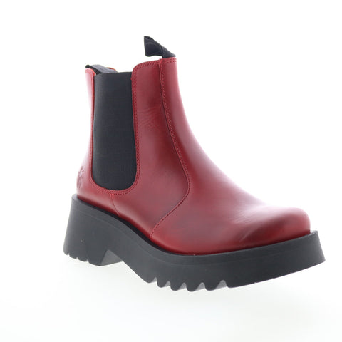 Fly London Medi MEDI789FLY-006 Womens Red Leather Slip On Chelsea Boots