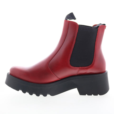 Fly London Medi MEDI789FLY-006 Womens Red Leather Slip On Chelsea Boots
