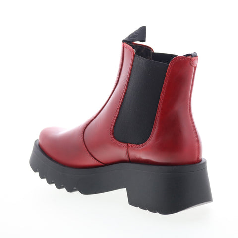 Fly London Medi MEDI789FLY-006 Womens Red Leather Slip On Chelsea Boots