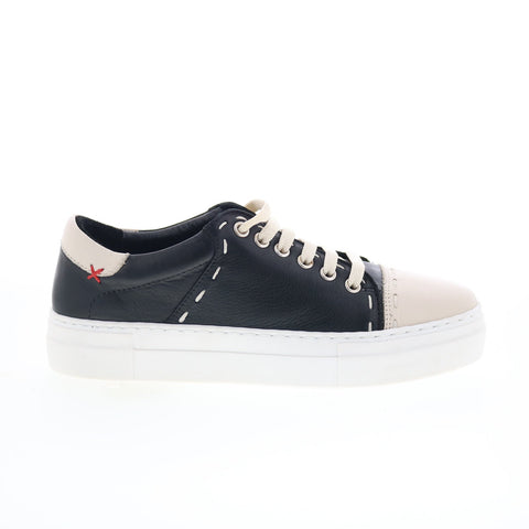 Miz Mooz Melisa Womens Black Leather Lace Up Lifestyle Sneakers Shoes
