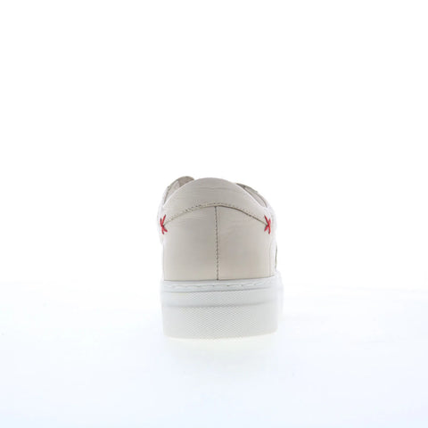 Miz Mooz Melisa Womens Beige Leather Lace Up Lifestyle Sneakers Shoes