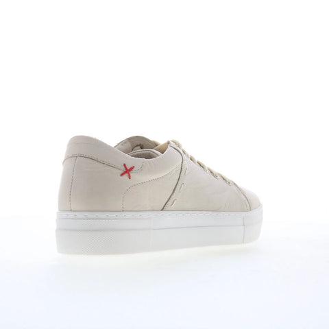 Miz Mooz Melisa Womens Beige Leather Lace Up Lifestyle Sneakers Shoes