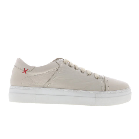 Miz Mooz Melisa Womens Beige Leather Lace Up Lifestyle Sneakers Shoes