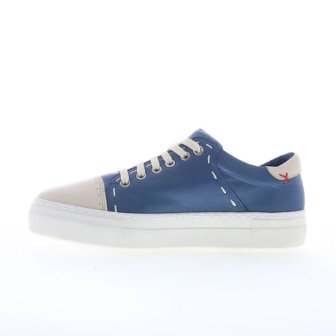 Miz Mooz Melisa Womens Blue Leather Lace Up Lifestyle Sneakers Shoes