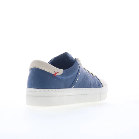 Miz Mooz Melisa Womens Blue Leather Lace Up Lifestyle Sneakers Shoes