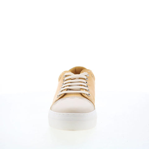 Miz Mooz Melisa Womens Yellow Leather Lace Up Lifestyle Sneakers Shoes