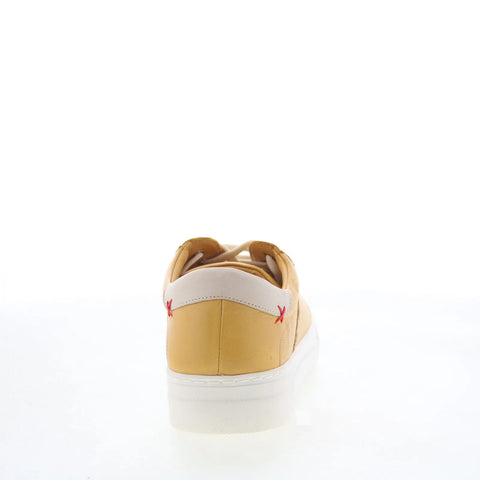 Miz Mooz Melisa Womens Yellow Leather Lace Up Lifestyle Sneakers Shoes