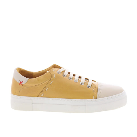 Miz Mooz Melisa Womens Yellow Leather Lace Up Lifestyle Sneakers Shoes