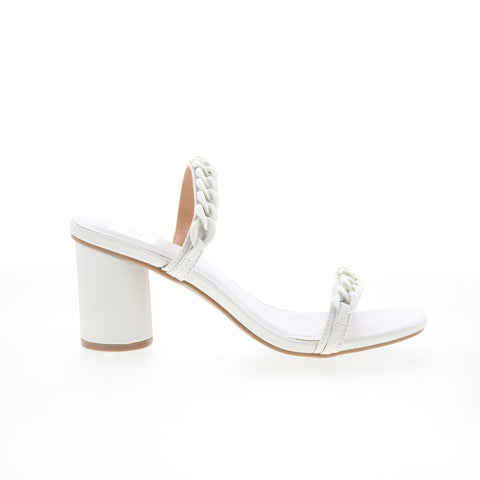 Dolce Vita Melodee Womens White Synthetic Slip On Slides Sandals Shoes