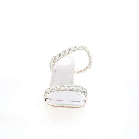 Dolce Vita Melodee Womens White Synthetic Slip On Slides Sandals Shoes