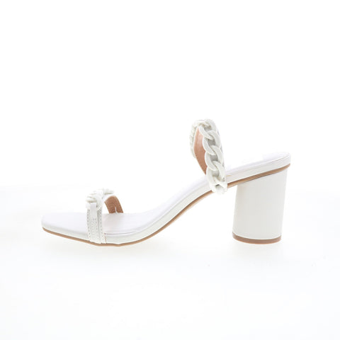 Dolce Vita Melodee Womens White Synthetic Slip On Slides Sandals Shoes