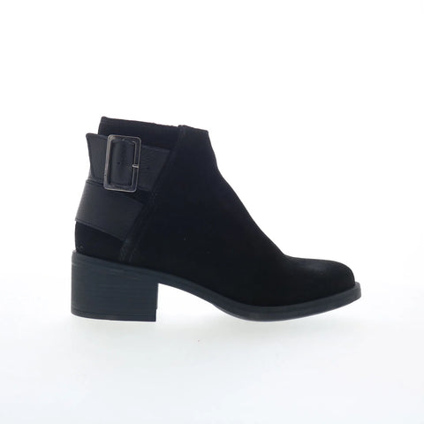 Clarks Memi Buckle 26167856 Womens Black Suede Zipper Casual Dress Boots