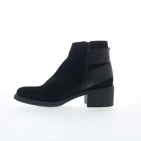 Clarks Memi Buckle 26167856 Womens Black Suede Zipper Casual Dress Boots
