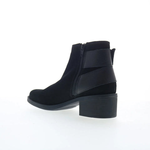Clarks Memi Buckle 26167856 Womens Black Suede Zipper Casual Dress Boots