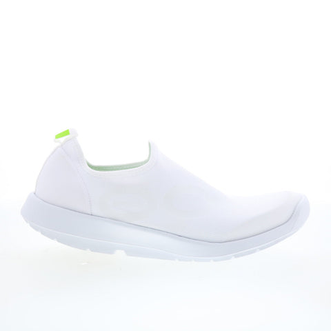 Oofos Oomg Sport 5085 Mens White Canvas Slip On Lifestyle Sneakers Shoes